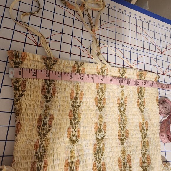 Free People Alejandra Floral Midi Dress Missing Strap Yellow Med - Picture 9 of 12